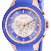 Invicta Women's 22677 Angel Quartz Chronograph Blue, Rose Gold, Silver Dial Watch